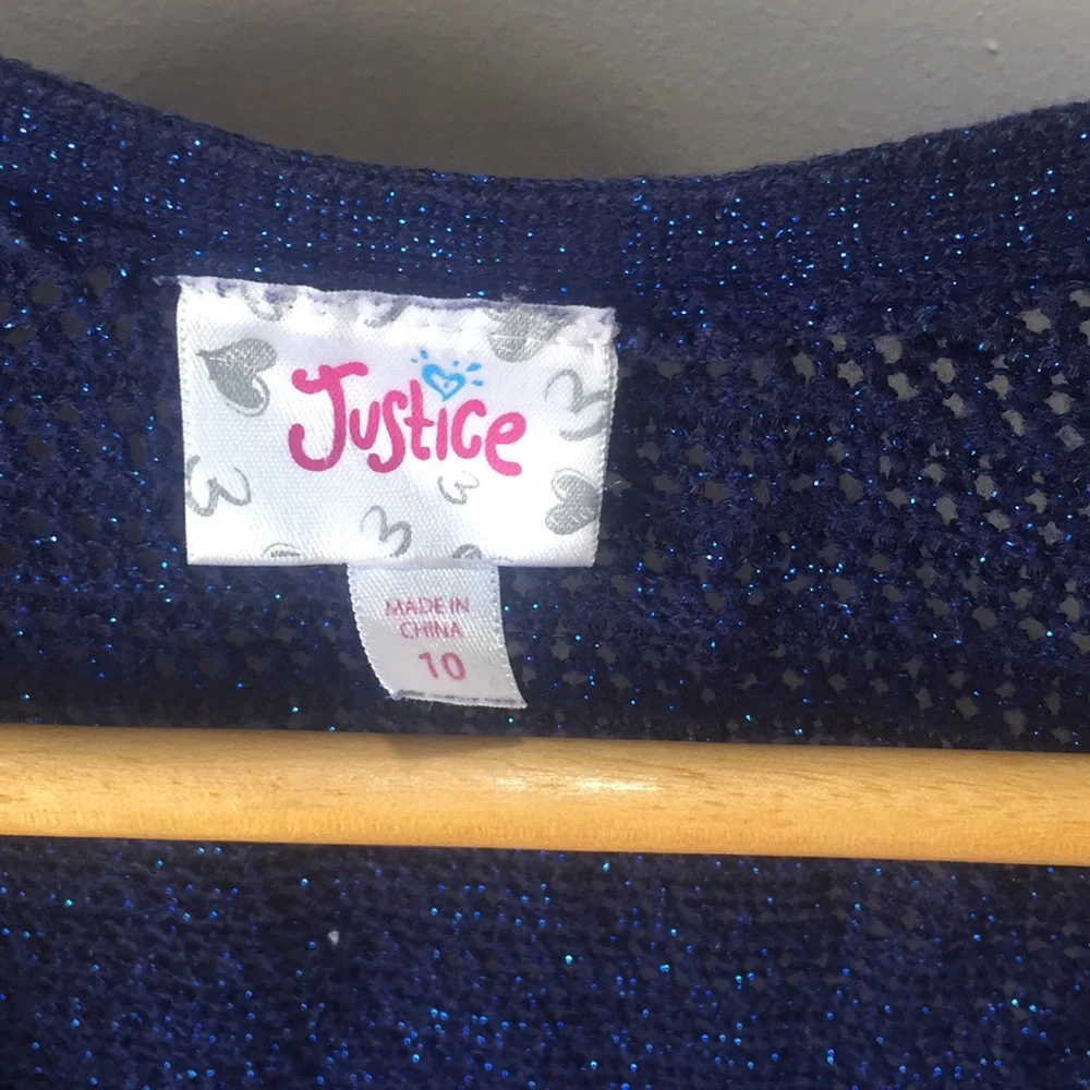Justice Open Knit Sleeveless Buttonless Cardigan